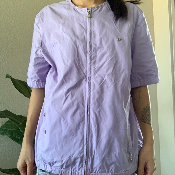 Escada Lavender Zip Up Windbreaker Top - Picture 4 of 5